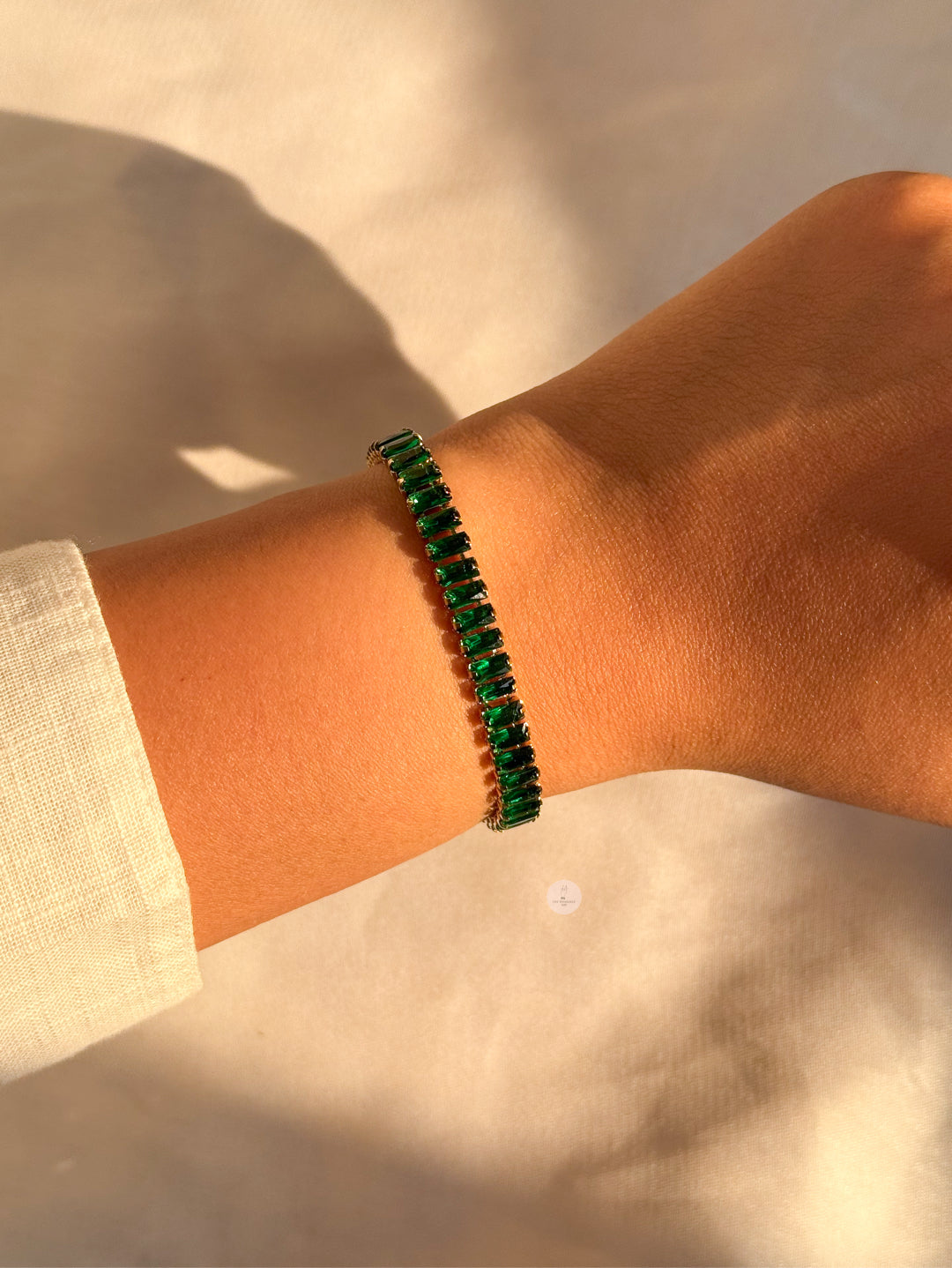 Adjustable Tennis Bracelet Emerald